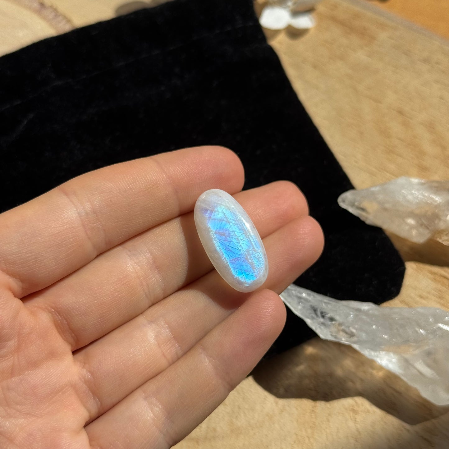 Regenbogen Mondstein /Weißer Labradorit Cabochon ~ 11CE