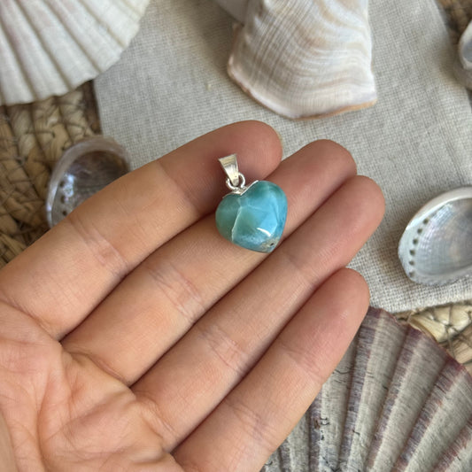 Larimar Herz Anhänger 925 silber ~ Hi41