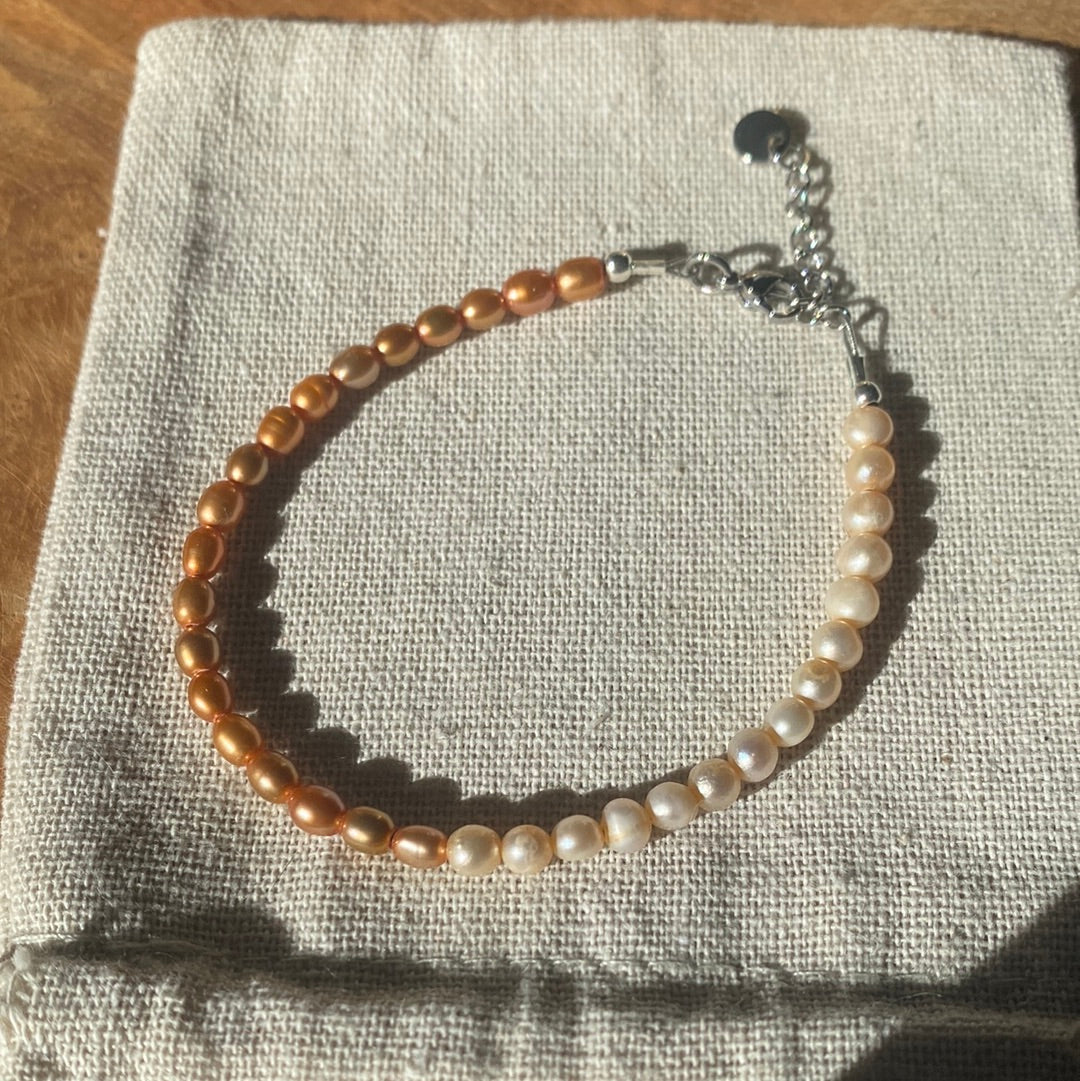 Perlen Karabiner Armband 19-21cm