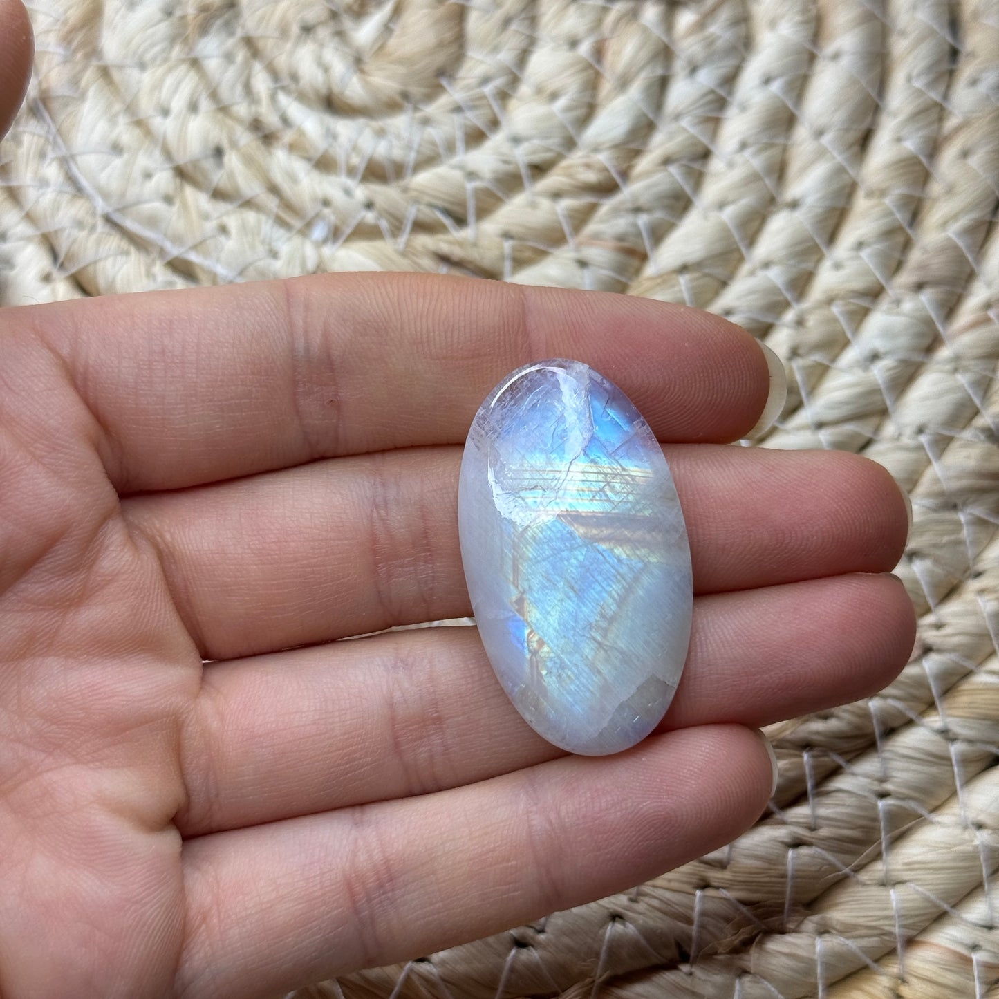 Regenbogen Mondstein /Weißer Labradorit Cabochon ~ C21