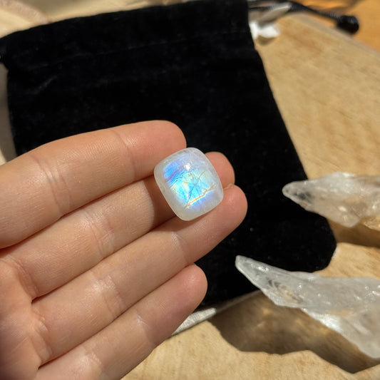 Regenbogen Mondstein /Weißer Labradorit Cabochon ~ 11CO