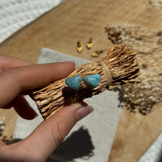 Larimar Ohrstecker 925 silber ~ OC45