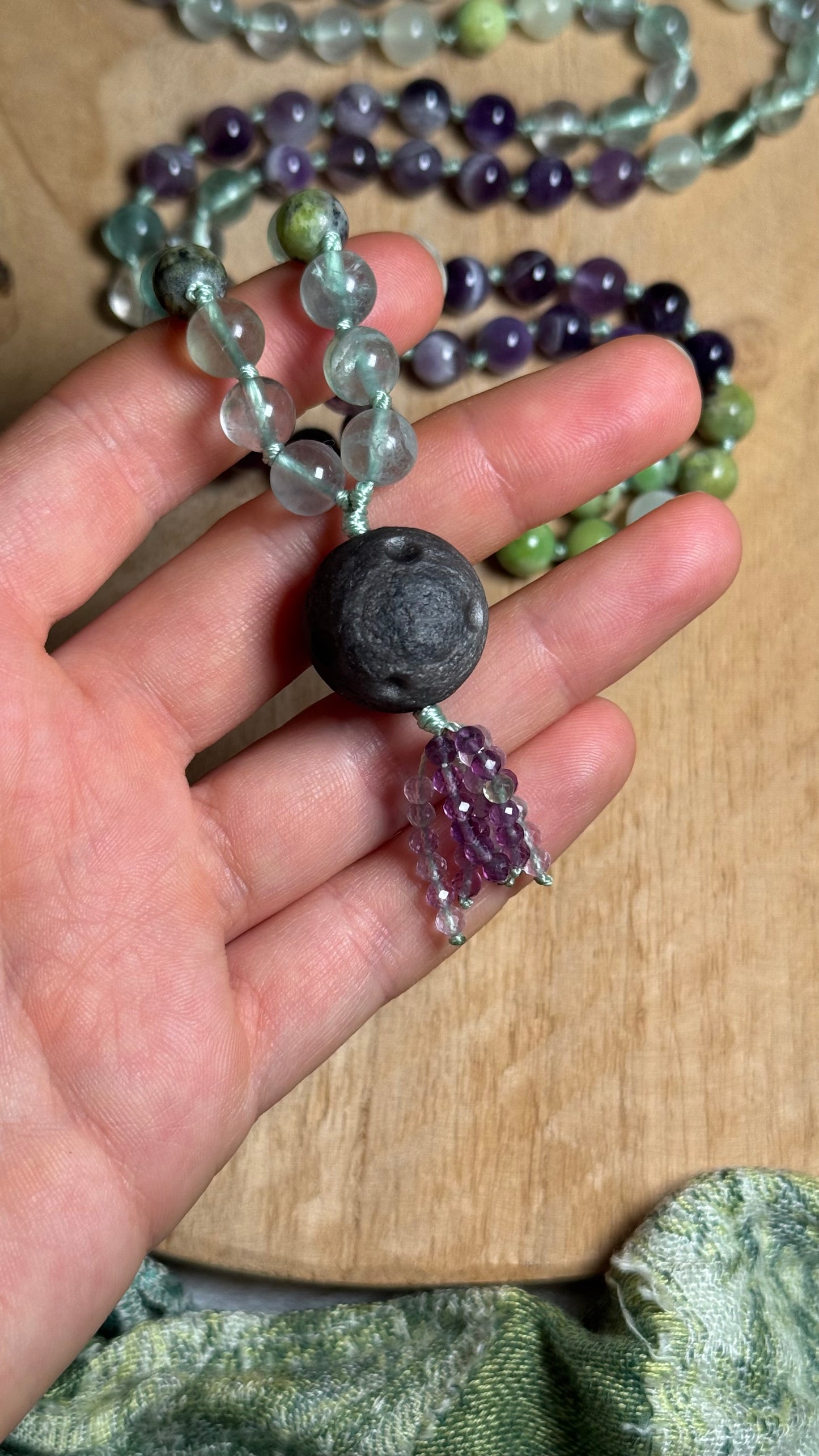 Sanfte Klarheit Mala Kette 108 Perlen