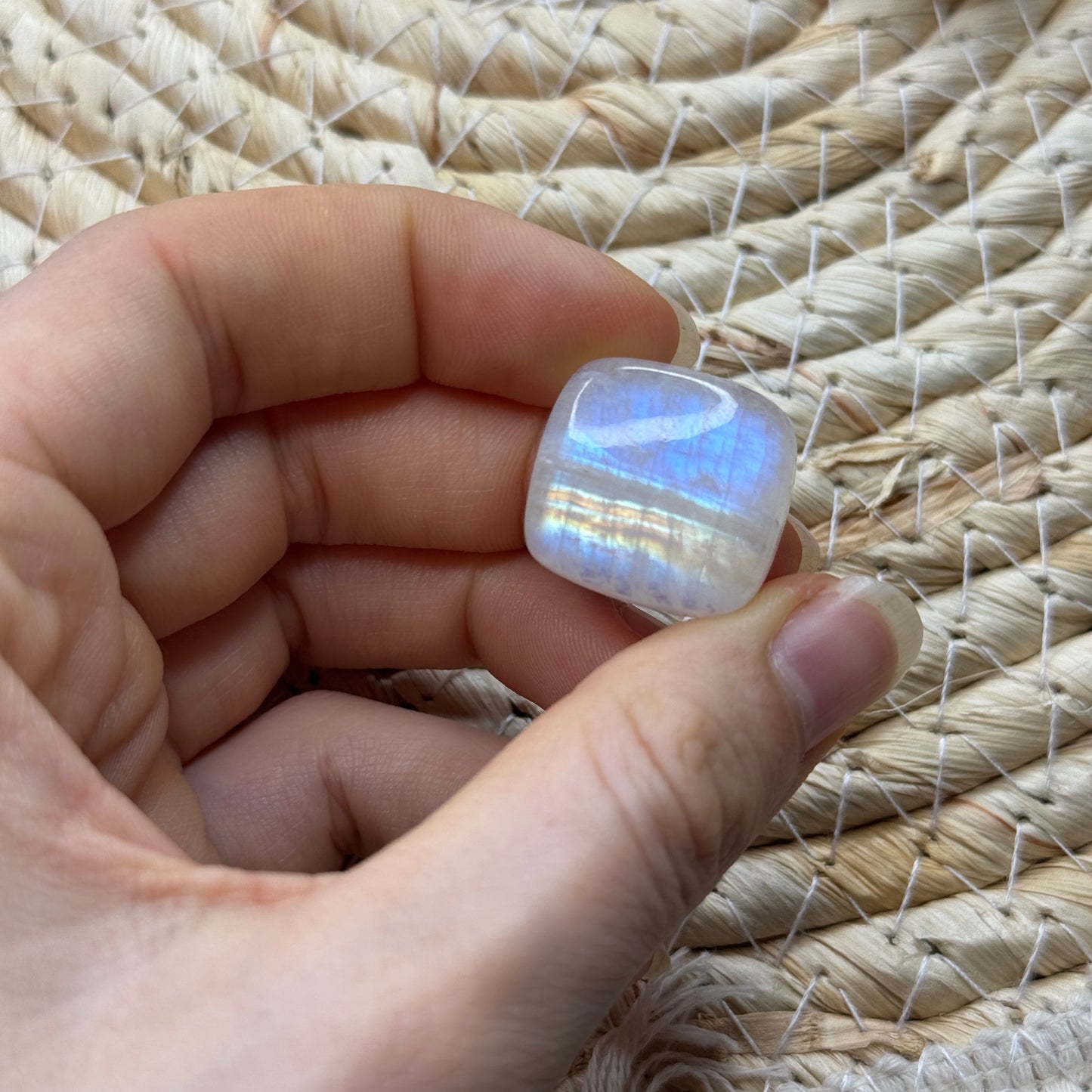 Regenbogen Mondstein /Weißer Labradorit Cabochon ~ 19Ci
