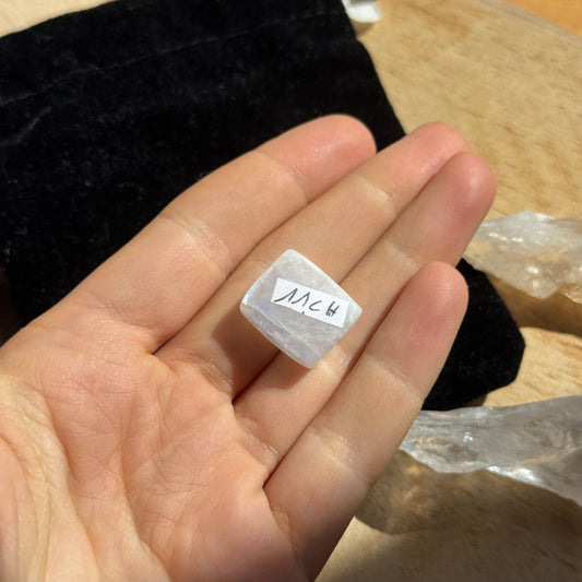 Regenbogen Mondstein /Weißer Labradorit Cabochon ~ 11CH