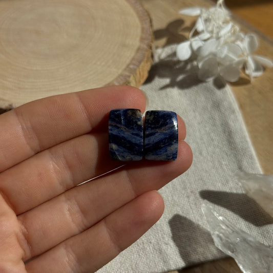 Sodalith Paar Cabochon ~ 8AJJ