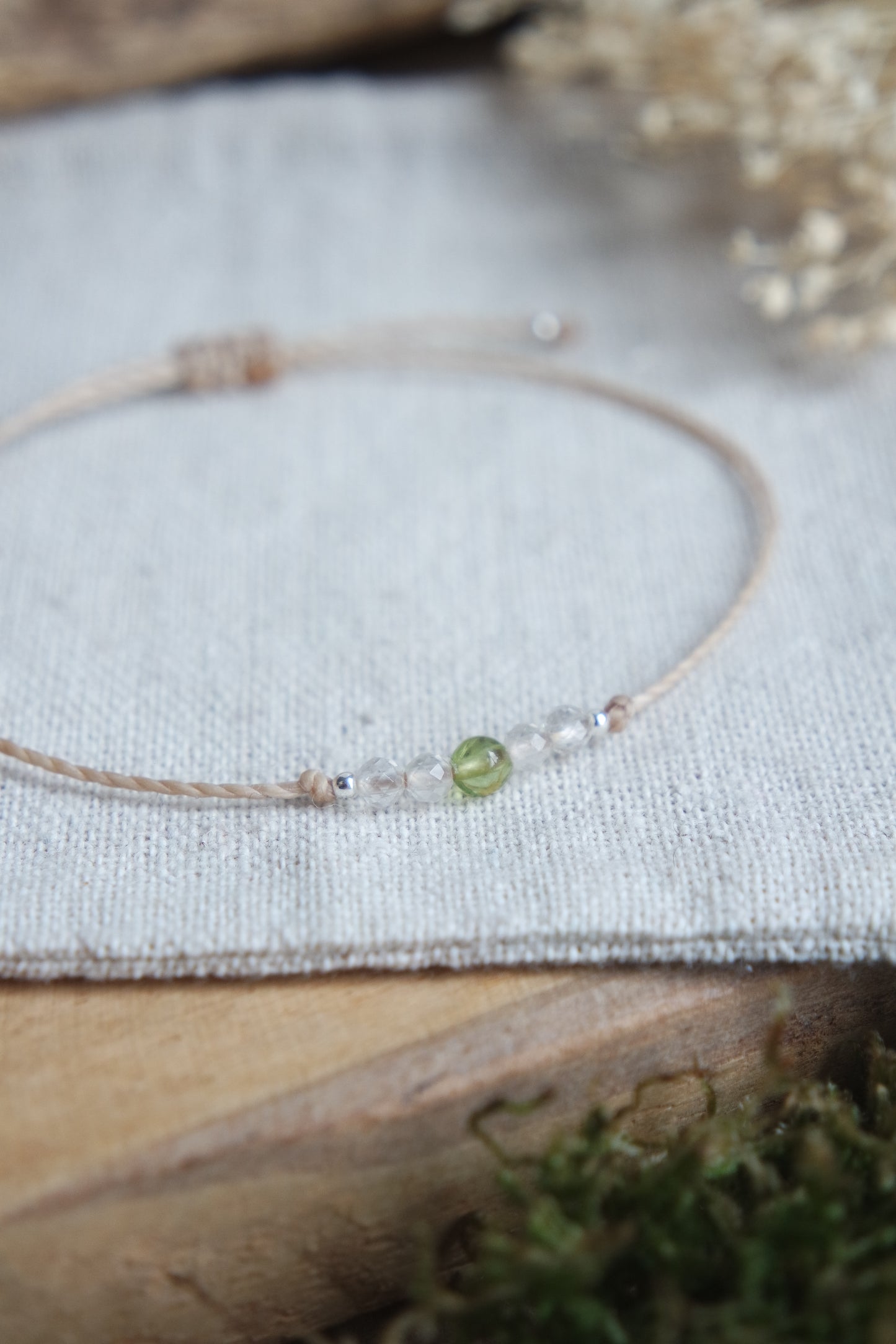 Bergkristall & Peridot Armband