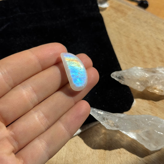 Regenbogen Mondstein /Weißer Labradorit Cabochon ~ 11CZ