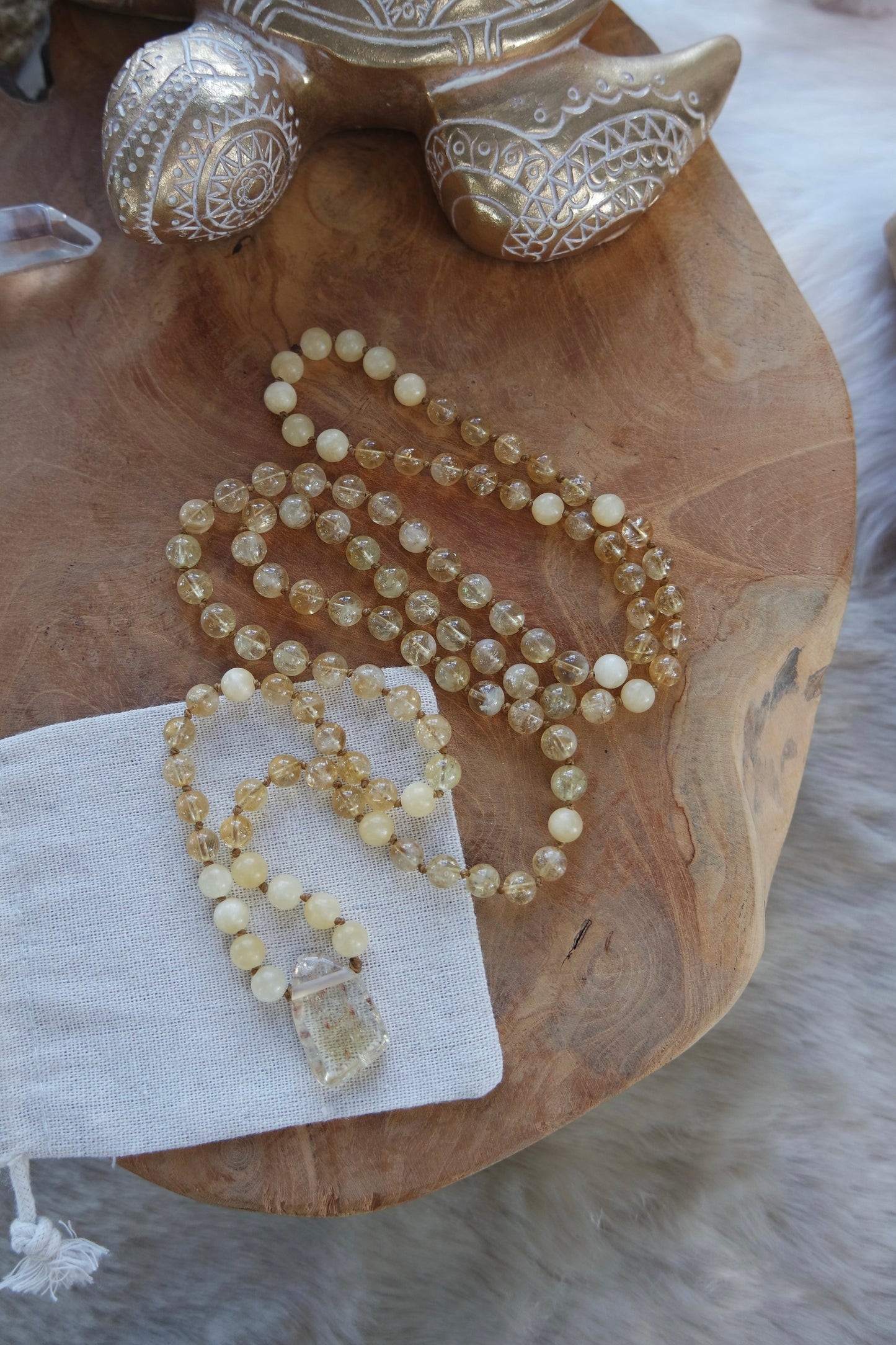 Citrin & Calcit Mala Kette 108 Perlen