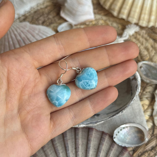 Larimar Herz Ohrringe ~ BO111