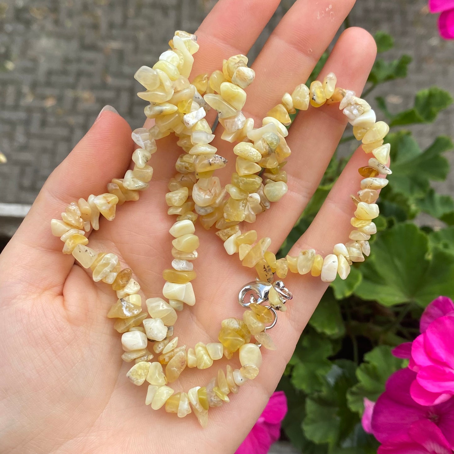 Gelber Opal Splitter Kette
