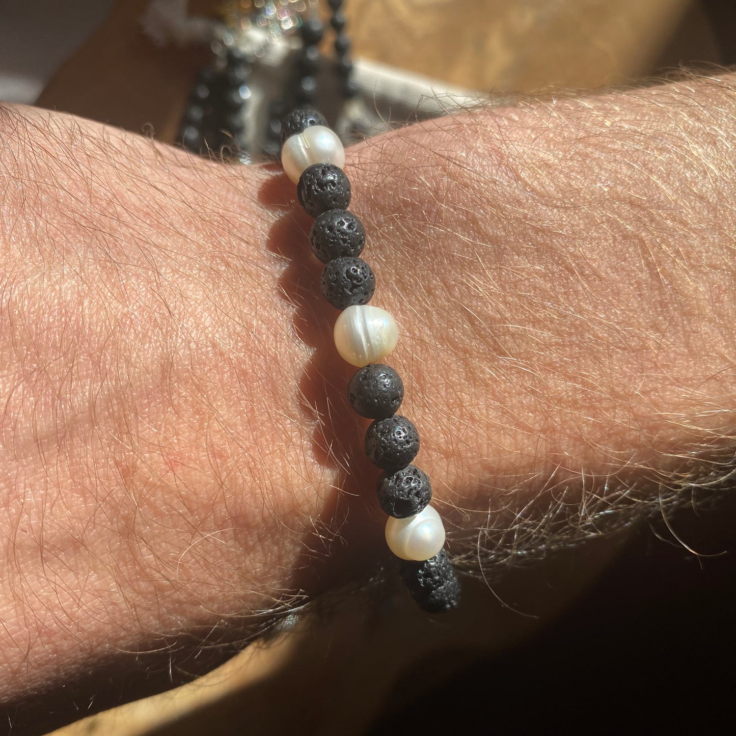 Lava & perlen Karabiner Armband 20-23cm