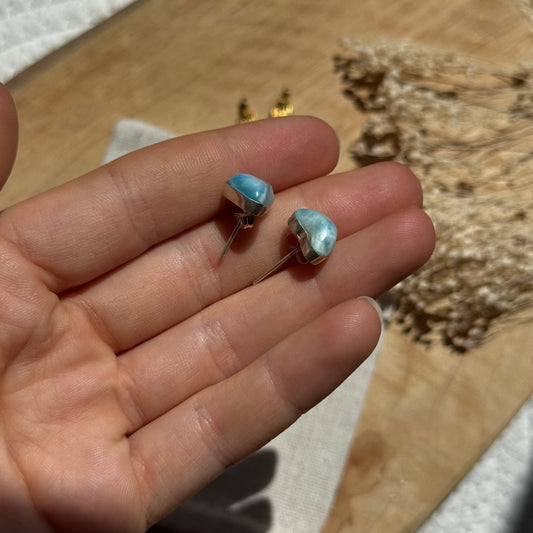 Larimar Ohrstecker 925 silber ~ OA45