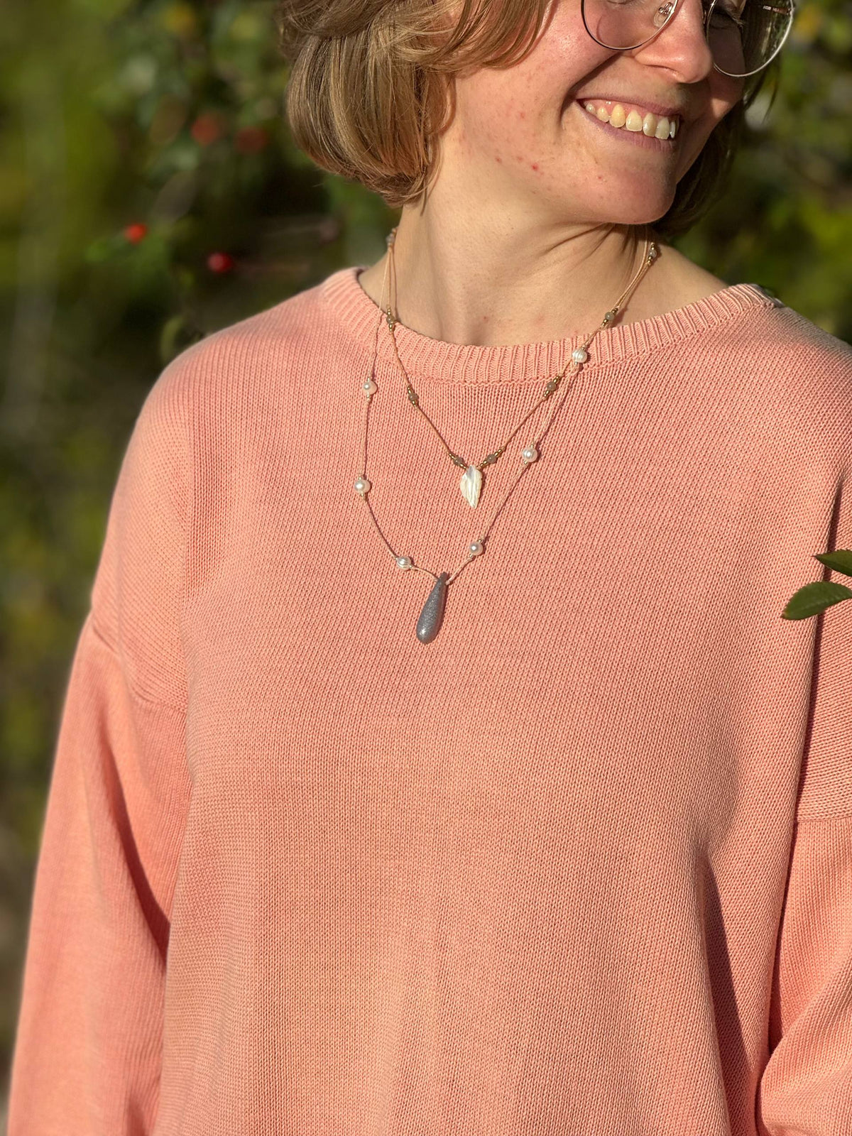 Simply Gentle PERLMUTT, LABRADORIT Kette