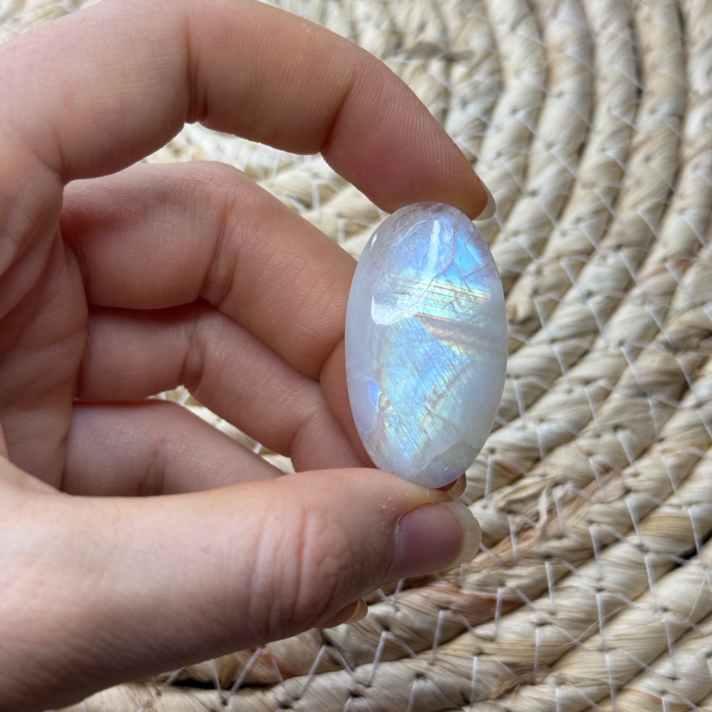 Regenbogen Mondstein /Weißer Labradorit Cabochon ~ C21