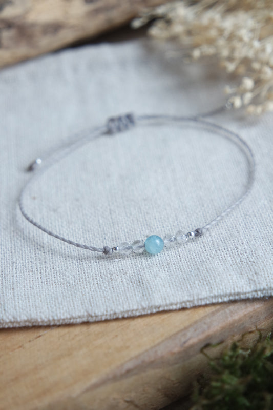 Bergkristall & Aquamarin Armband