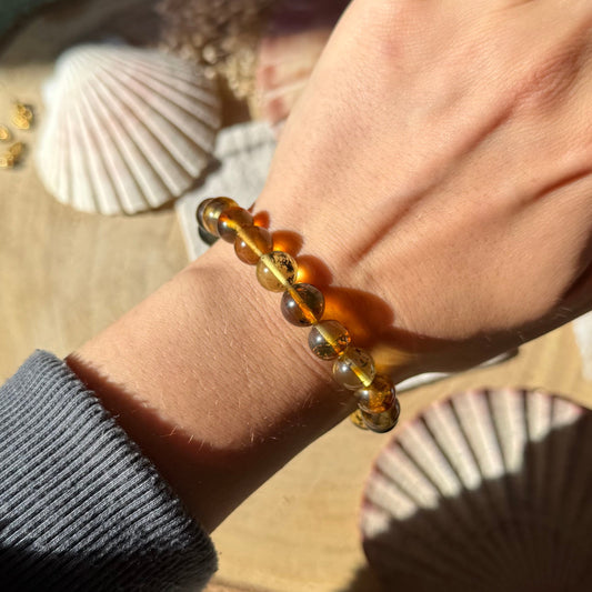 Bernstein Gummi Armband ca. 17cm ~ Unikat #6