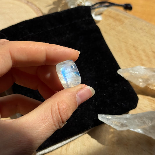 Regenbogen Mondstein /Weißer Labradorit Cabochon ~ 11CCG