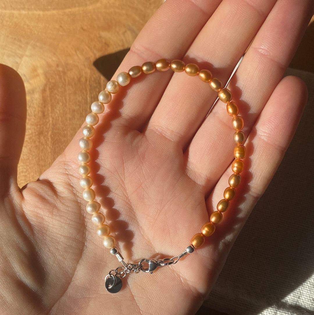 Perlen Karabiner Armband 19-21cm