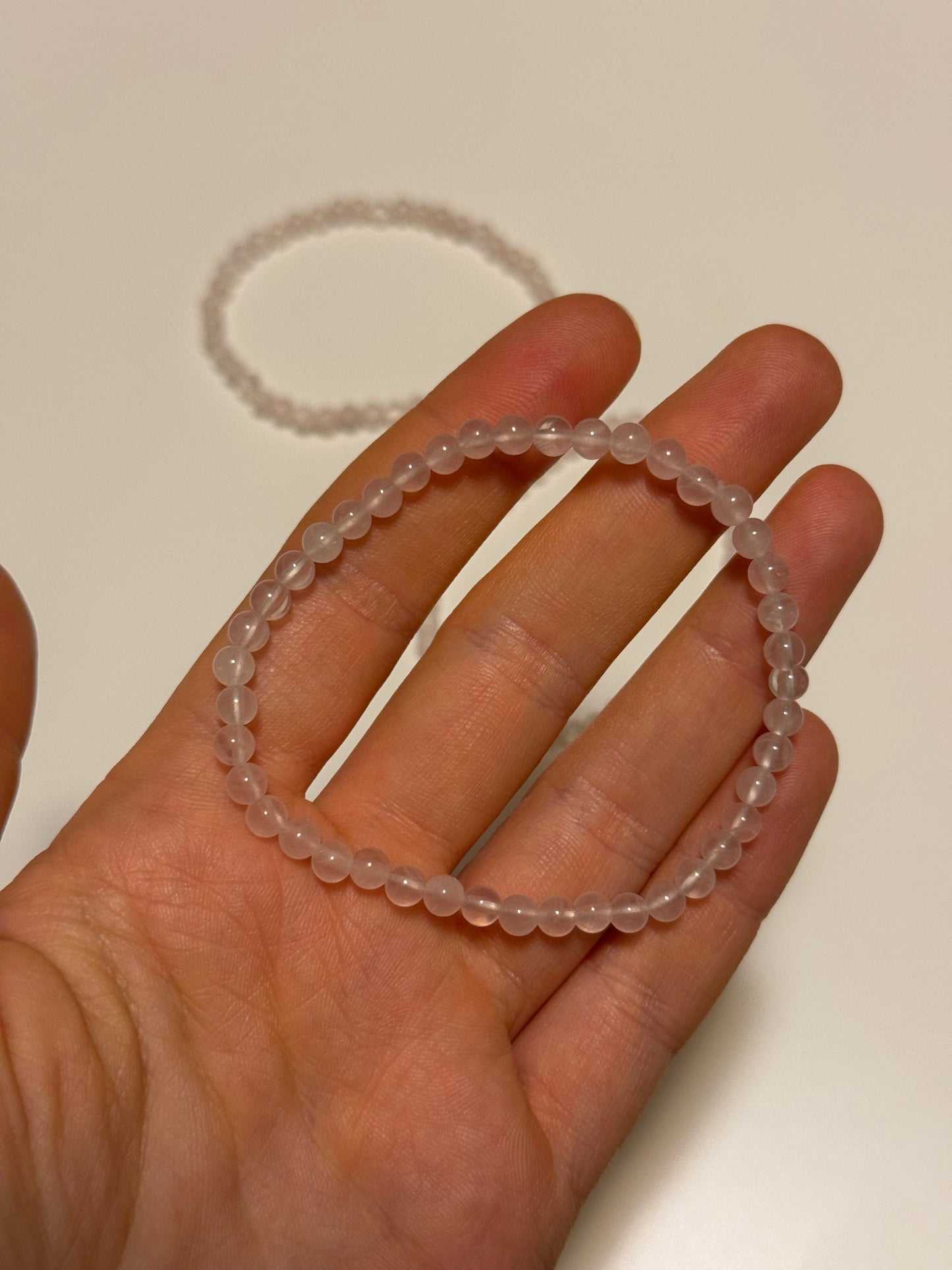 Rosenquarz Edelstein Armband 4mm