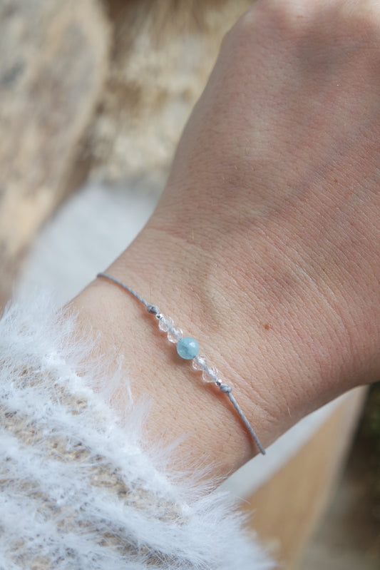 Bergkristall & Aquamarin Armband