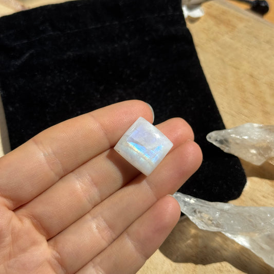 Regenbogen Mondstein /Weißer Labradorit Cabochon ~ 11CCCF