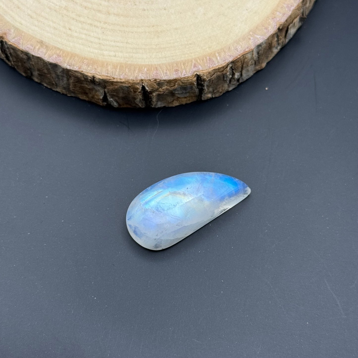 Regenbogen Mondstein /Weißer Labradorit Cabochon ~ 14CW