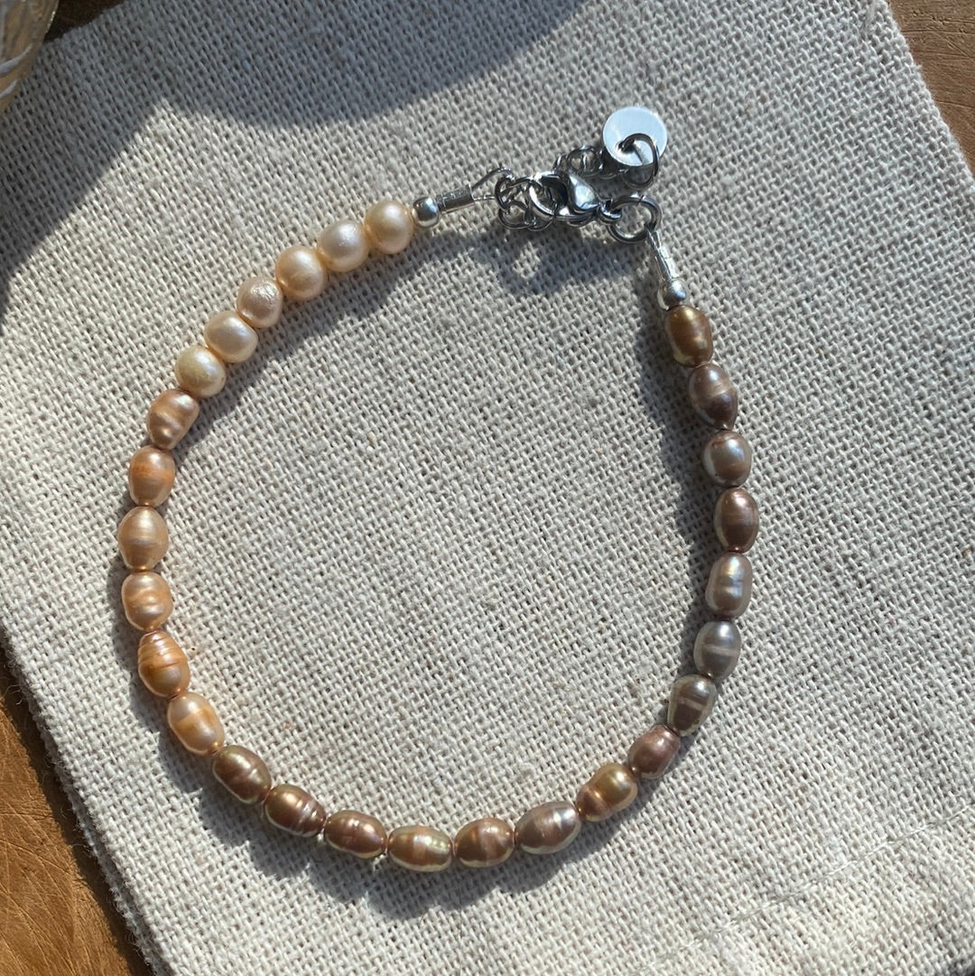 Perlen Karabiner Armband 17-20cm