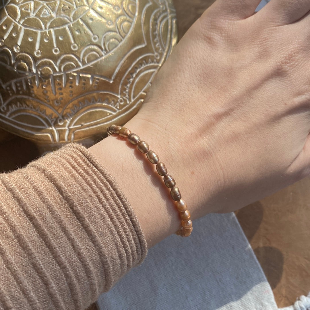 Perlen Karabiner Armband 17-20cm