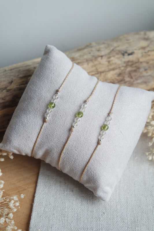 Bergkristall & Peridot Armband