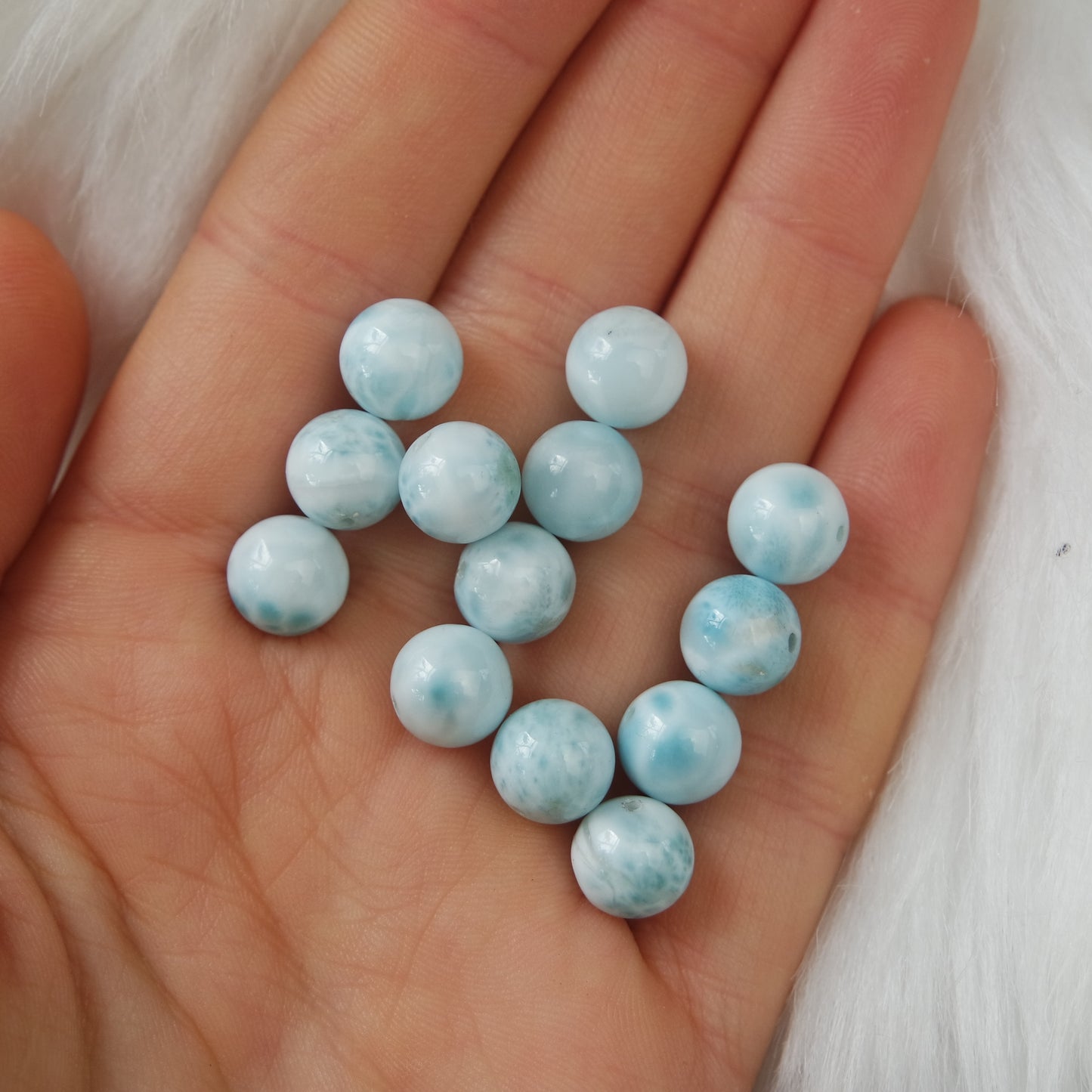 9mm Larimar Makramee Armband