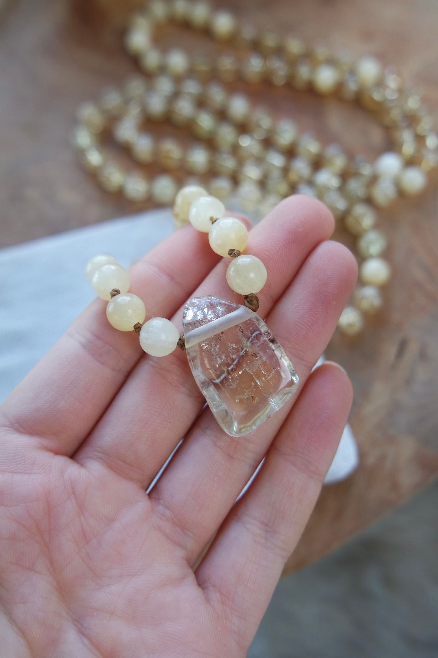 Citrin & Calcit Mala Kette 108 Perlen