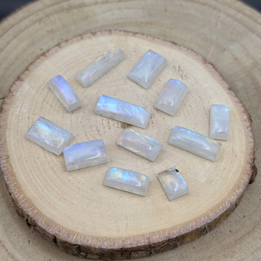 Regenbogen Mondstein /Weißer Labradorit Cabochon Set ~ RM40