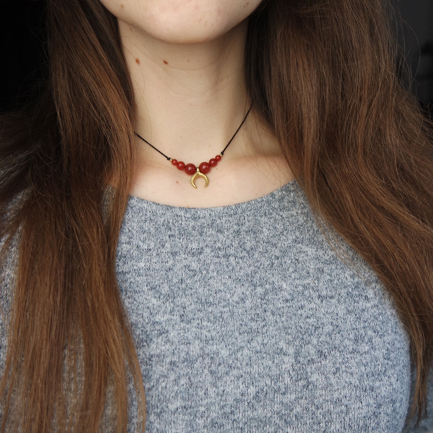Karneol lilimoon Kette