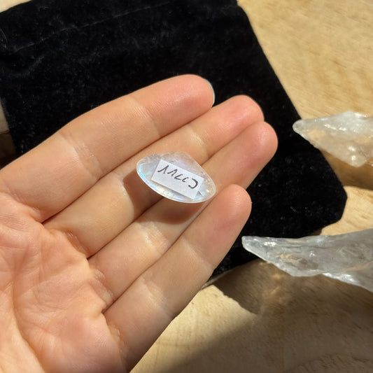 Regenbogen Mondstein /Weißer Labradorit Cabochon ~ 11CCJ