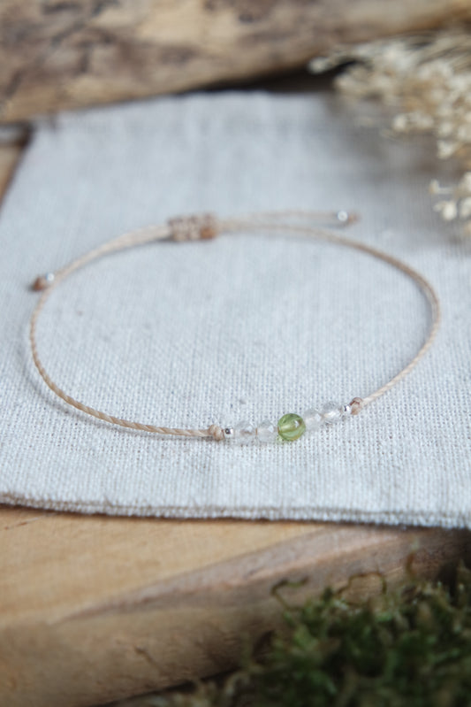 Bergkristall & Peridot Armband