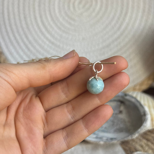 Larimar Kugel Anhänger 925 silber ~ VX45