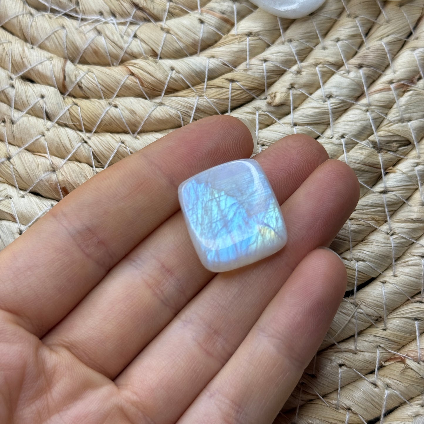 Regenbogen Mondstein /Weißer Labradorit Cabochon ~ 19CF
