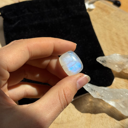 Regenbogen Mondstein /Weißer Labradorit Cabochon ~ 11CCS