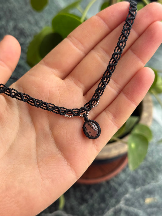 Drachenfruchtquarz Makramee Choker ~ CLOSE TO YOU