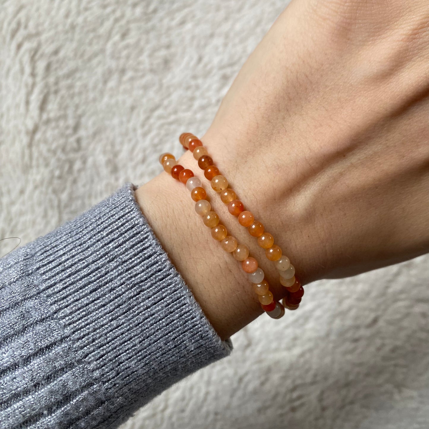 Orange Aventurin Edelstein Armband 4mm