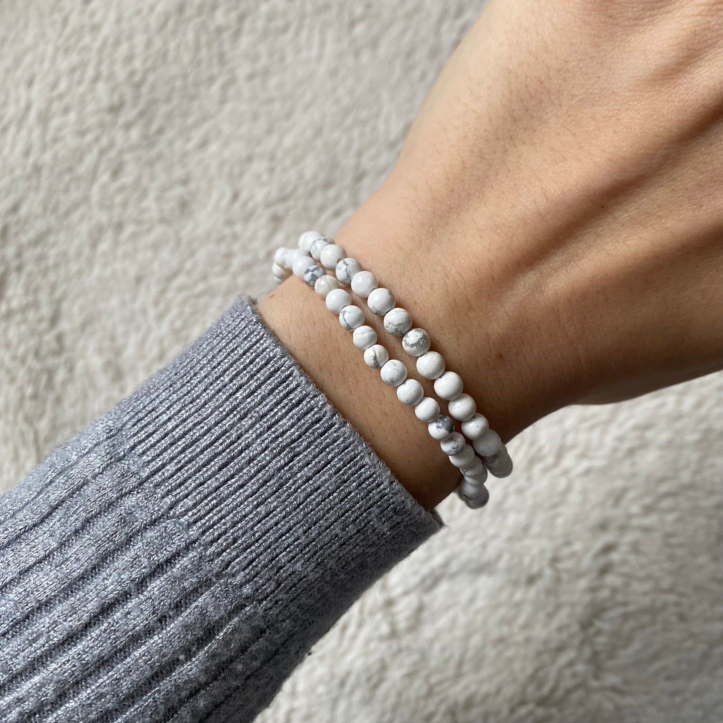 Magnesit Edelstein Armband 4mm