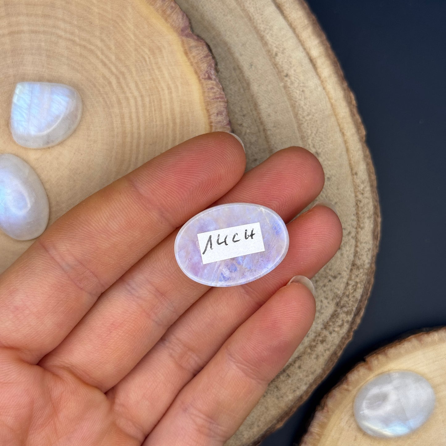 Regenbogen Mondstein /Weißer Labradorit Cabochon ~ 14CH