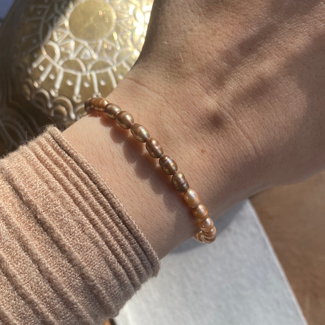 Perlen Karabiner Armband 17-20cm
