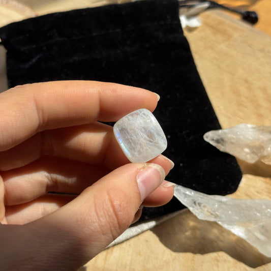 Regenbogen Mondstein /Weißer Labradorit Cabochon ~ 11CO