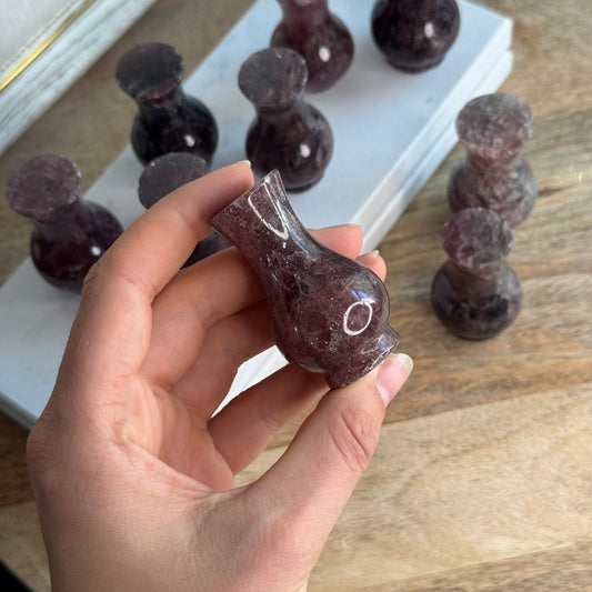 Roter Aventurin Vase ~ 8x