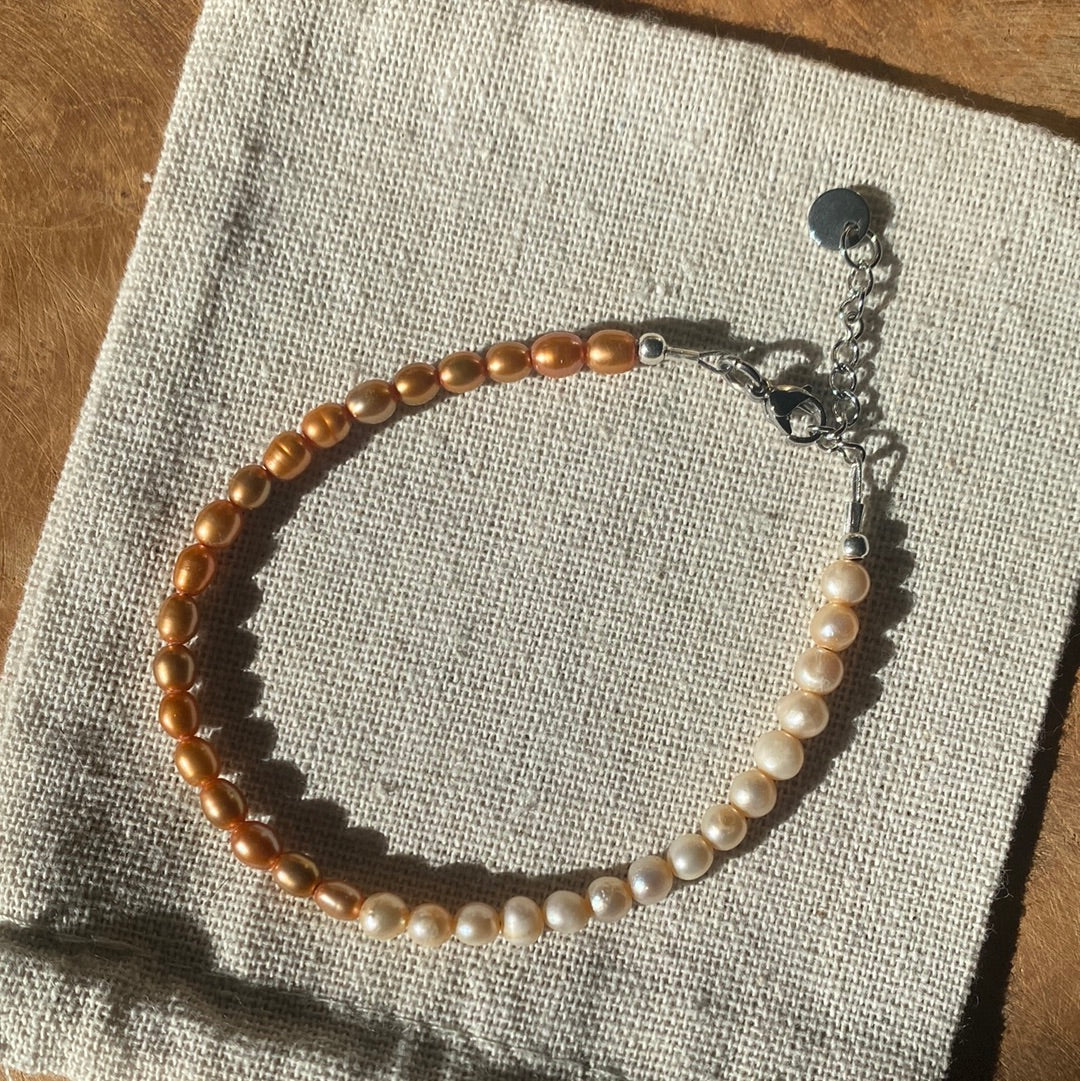 Perlen Karabiner Armband 19-21cm