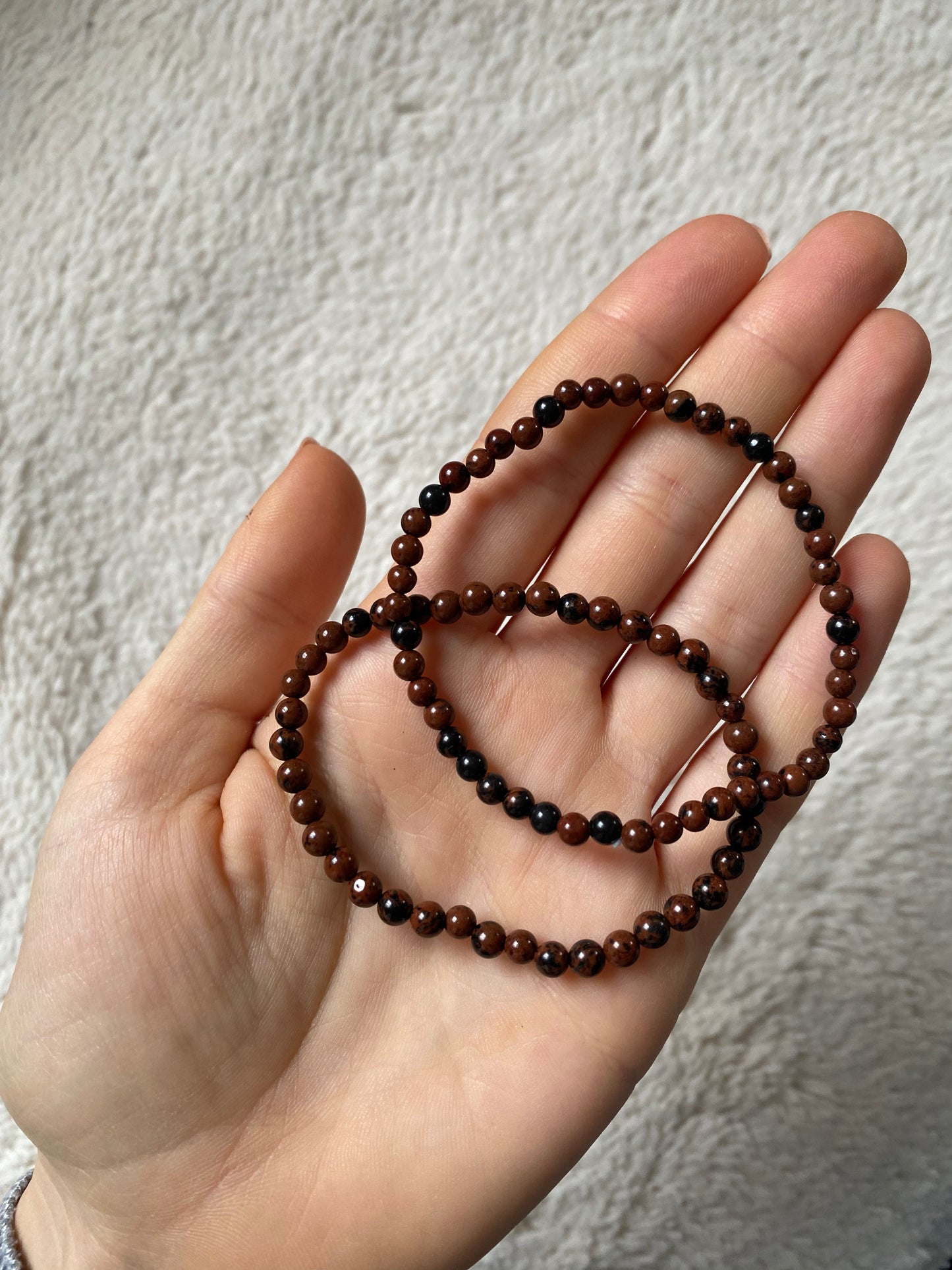 Mahagoni Obsidian Edelstein Armband 4mm