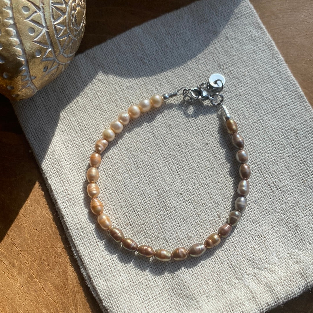 Perlen Karabiner Armband 17-20cm