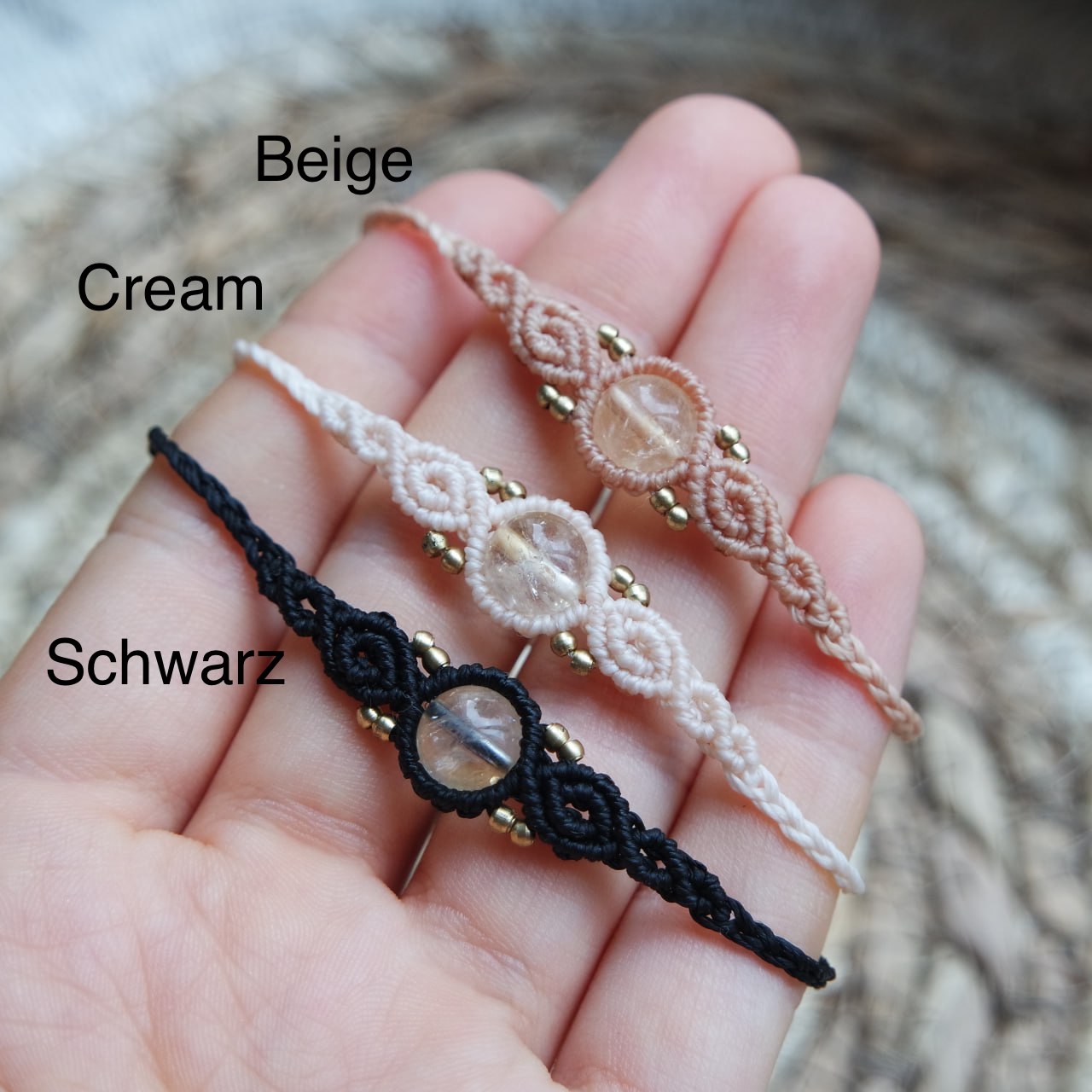 Citrin Makramee Armband